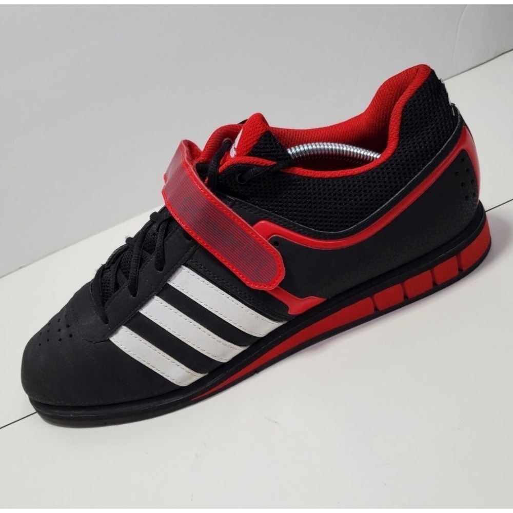 Adidas Powerlift 2.0 Mens Weightlifting Shoes Squat Black Red Q33821 Size 13